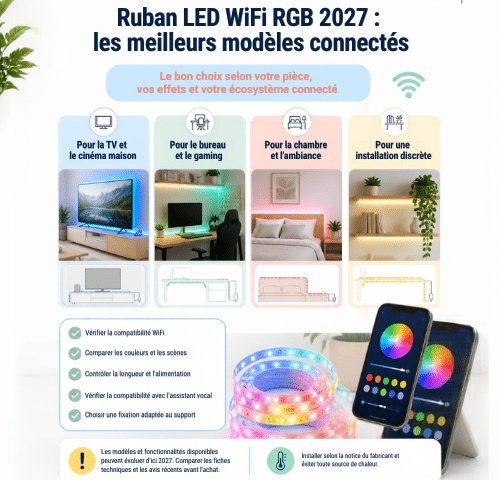 Ruban LED WiFi RGB 2027 : les meilleurs modèles connectés